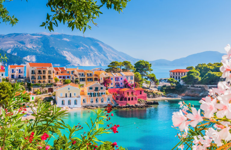 Kefalonia colourful buildings