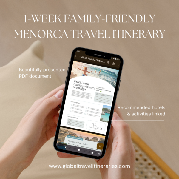 1 week family itinerary to menorca